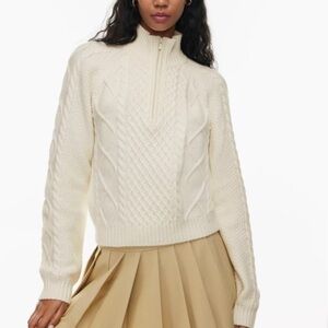Boreal 1/4 zip sweater large whisper white aritzia sunday best